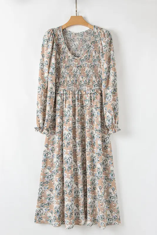 Maple grove floral maxi dress - smocked puff sleeve