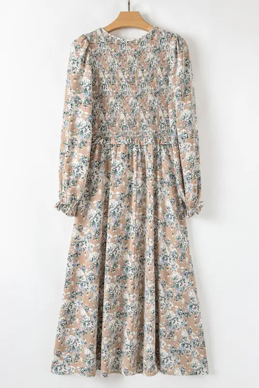 Maple grove floral maxi dress - smocked puff sleeve