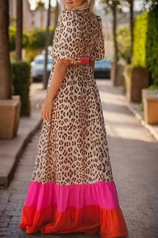 Maxi mosaic leopard gown - dresses