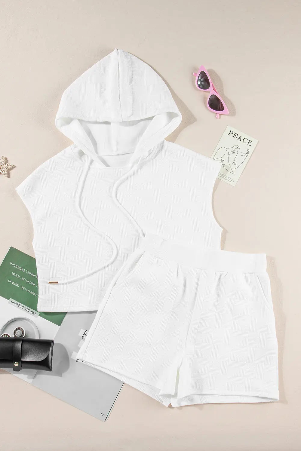 Meadow cropped hoodie and shorts set - two piece sets/short sets