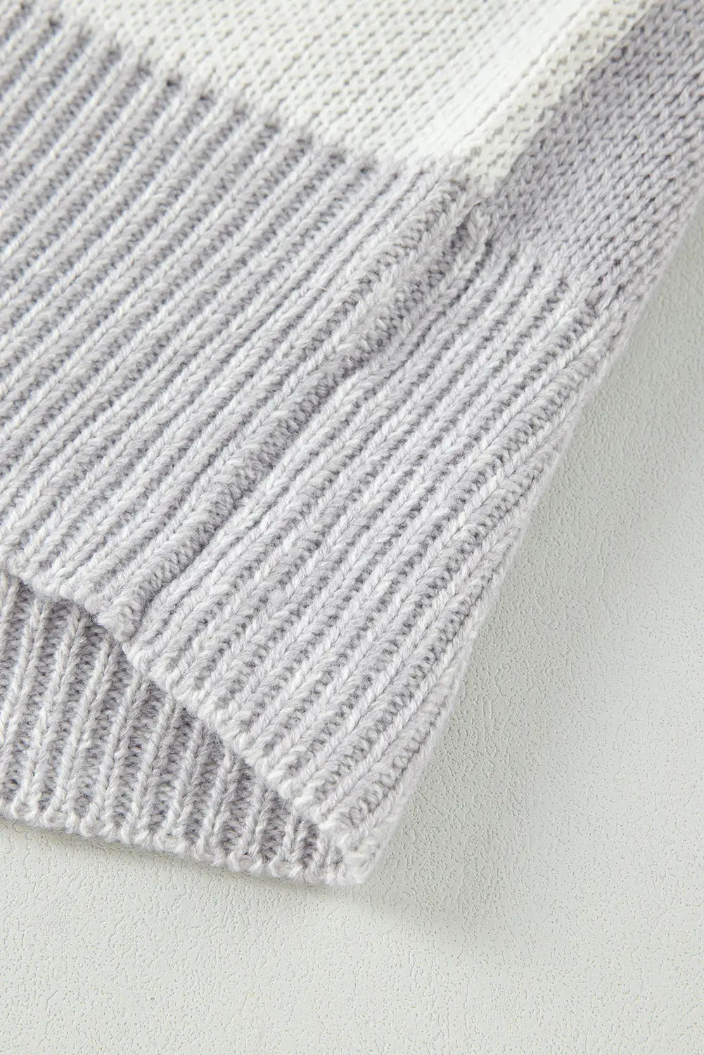 Medium grey checkered print drop shoulder sweater - tops