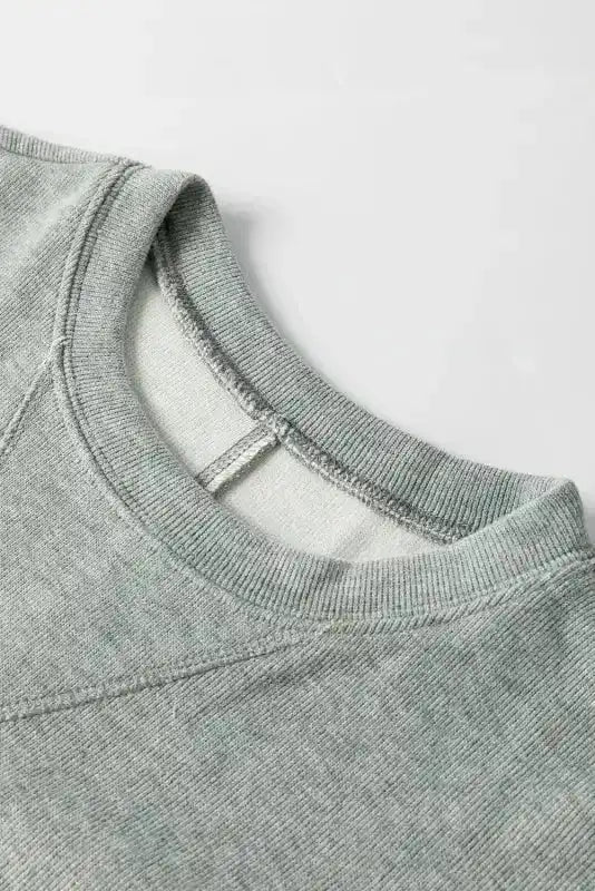 Medium Grey Oversized Top - Side Split Drop Shoulder - Fashionfitz