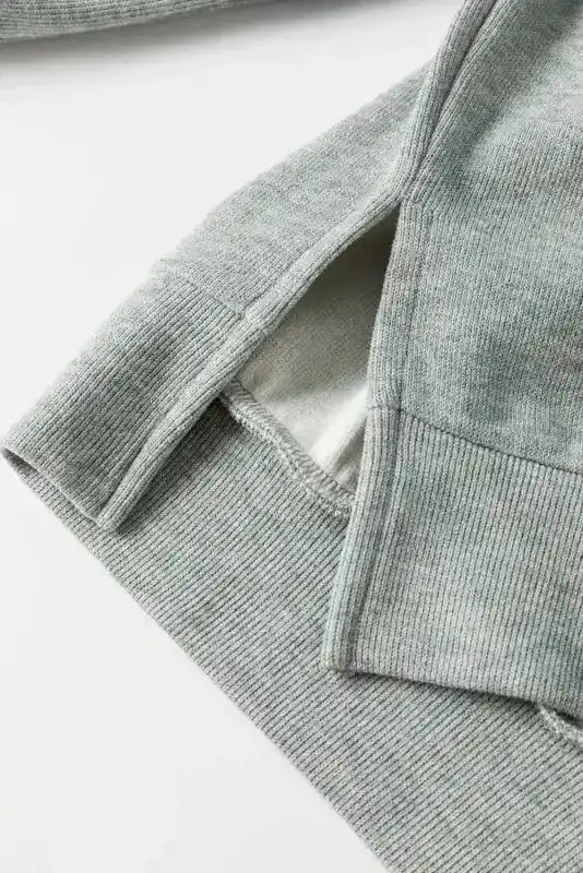 Medium Grey Oversized Top - Side Split Drop Shoulder - Fashionfitz