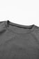 Medium grey solid color 3/4 sleeve round neck blouse - long tops