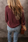 Medium grey solid color 3/4 sleeve round neck blouse - long tops