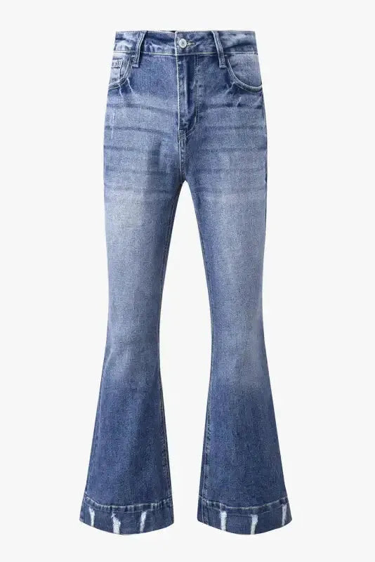 Medium Wash Flare Jeans - Fashionfitz
