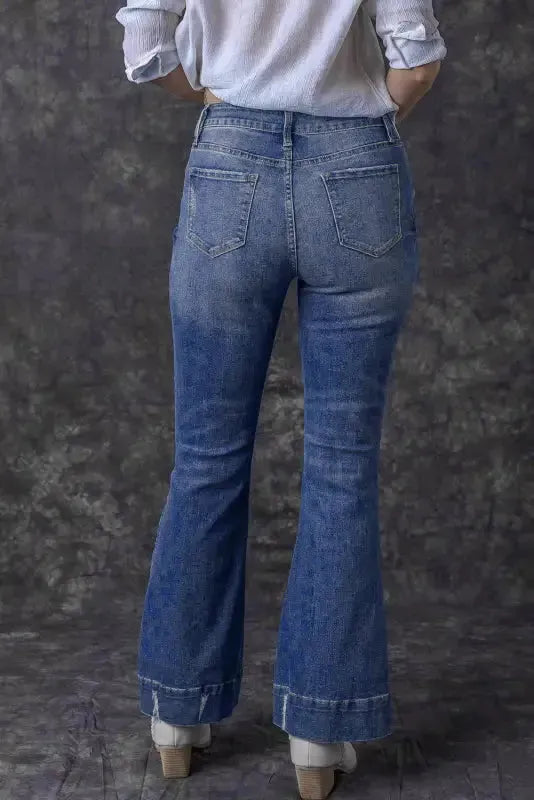 Medium Wash Flare Jeans - Fashionfitz
