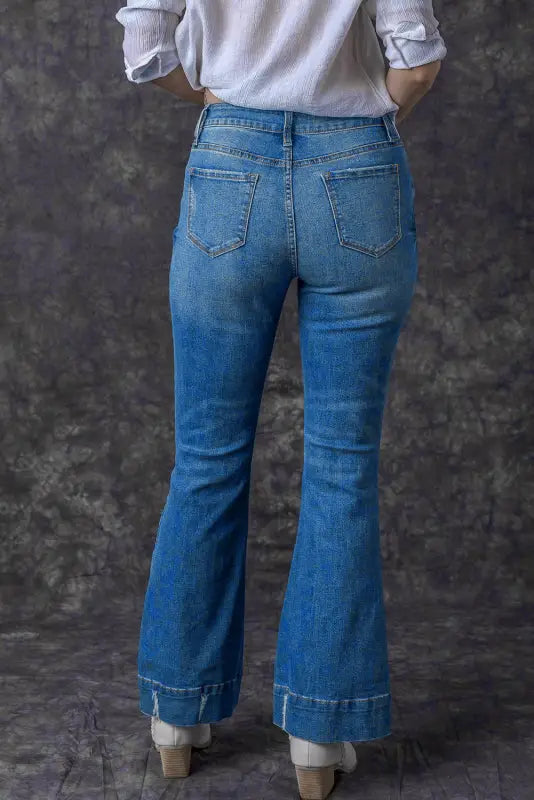 Medium wash flare jeans