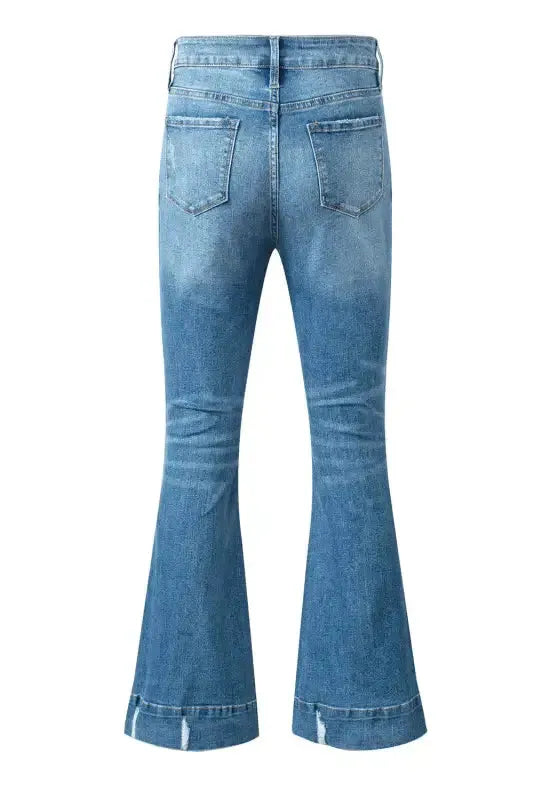 Medium Wash Flare Jeans - Fashionfitz