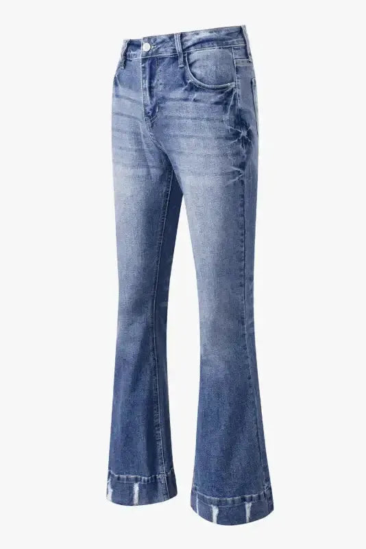 Medium Wash Flare Jeans - Fashionfitz