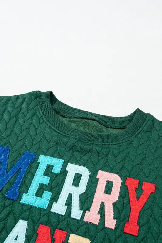 Merry and bright cable knit sweatshirt | fashionfitz