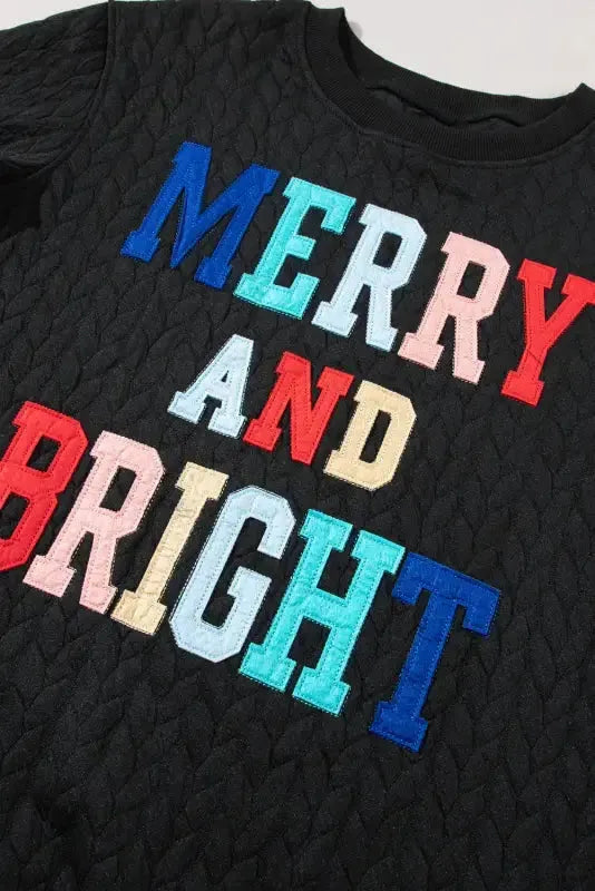 Merry And Bright Cable Knit Sweatshirt - Fashionfitz