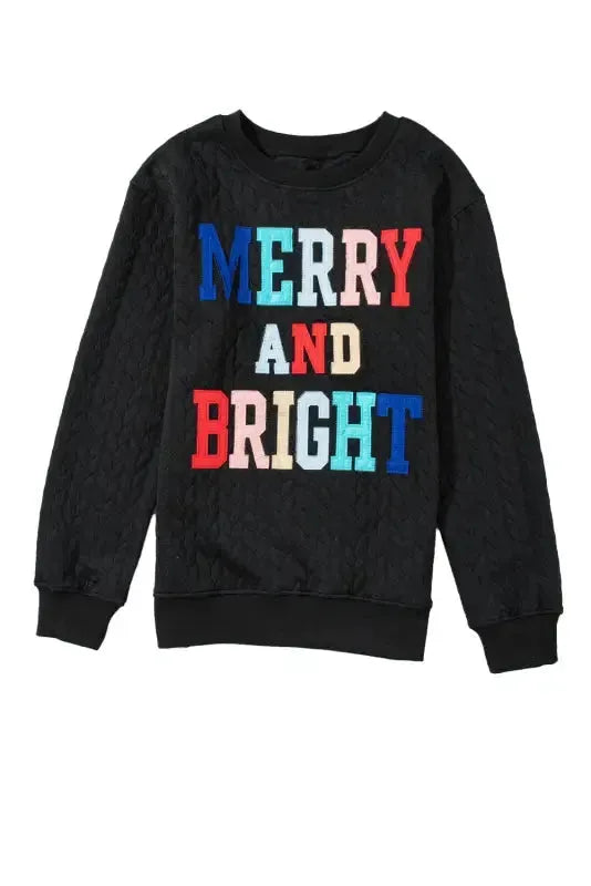 Merry And Bright Cable Knit Sweatshirt - Fashionfitz