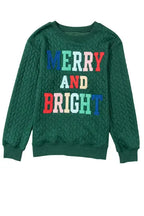 Merry And Bright Cable Knit Sweatshirt - Fashionfitz