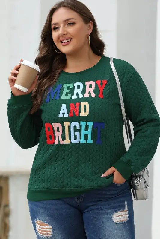 Merry and bright cable knit sweatshirt | fashionfitz