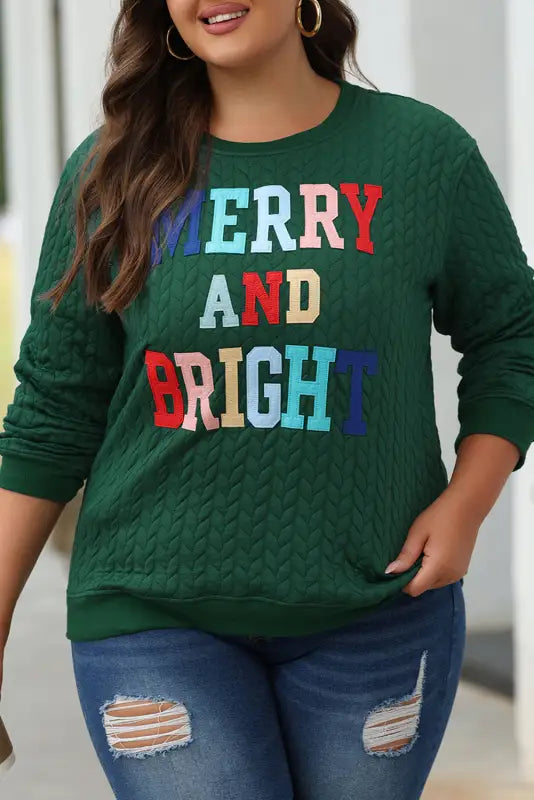 Merry and bright cable knit sweatshirt | fashionfitz