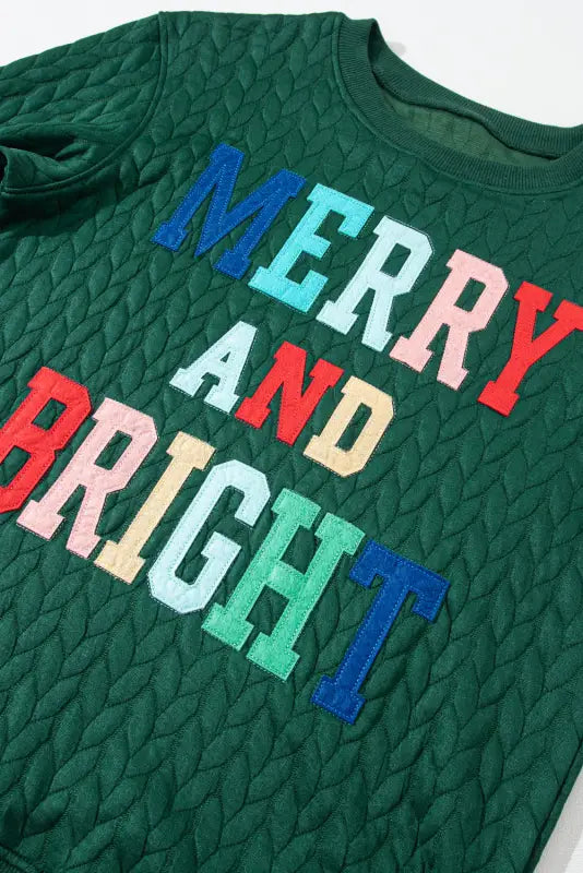 Merry and bright cable knit sweatshirt | fashionfitz