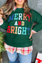 Merry And Bright Cable Knit Sweatshirt - Fashionfitz