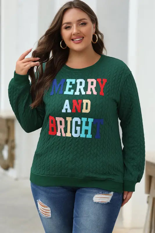 Merry and bright cable knit sweatshirt | fashionfitz