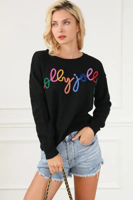 Merry-every-thing glitter sweatshirt - graphic sweatshirts