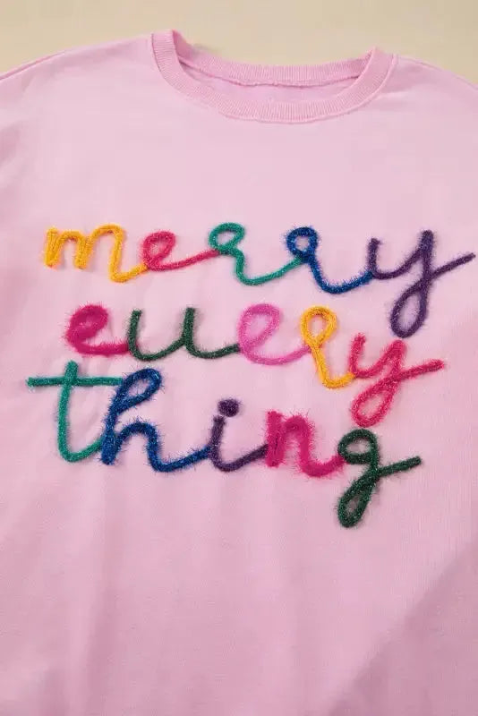 Merry-Every-Thing Glitter Sweatshirt - Fashionfitz