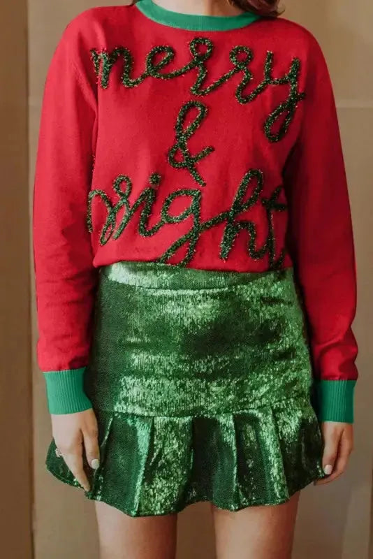 Merry-Every-Thing Glitter Sweatshirt - Fashionfitz