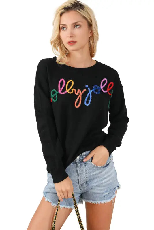 Merry-every-thing glitter sweatshirt - graphic sweatshirts