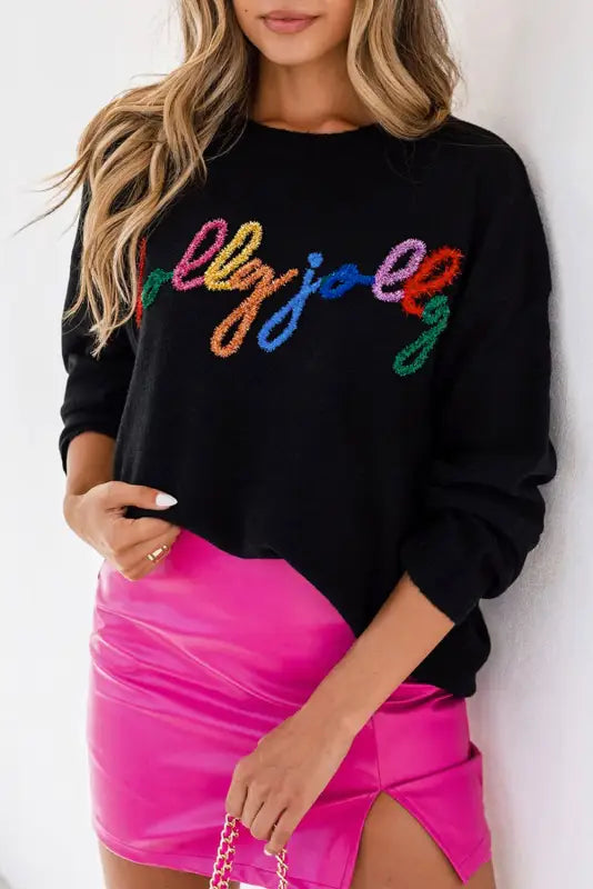 Merry-every-thing glitter sweatshirt - graphic sweatshirts