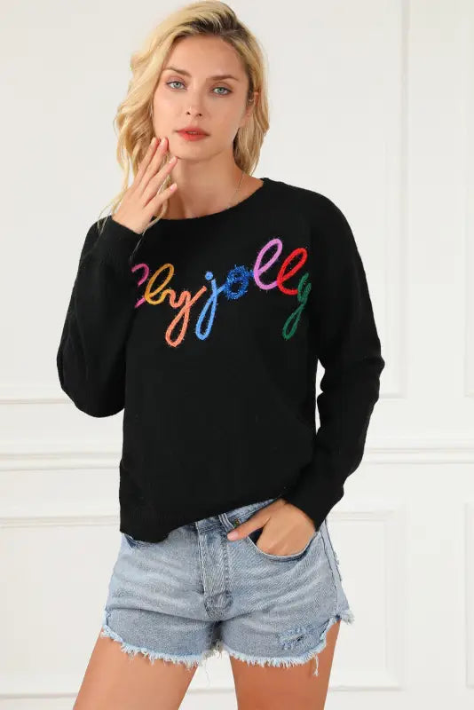 Merry-every-thing glitter sweatshirt - graphic sweatshirts