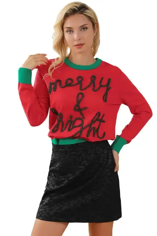 Merry-Every-Thing Glitter Sweatshirt - Fashionfitz