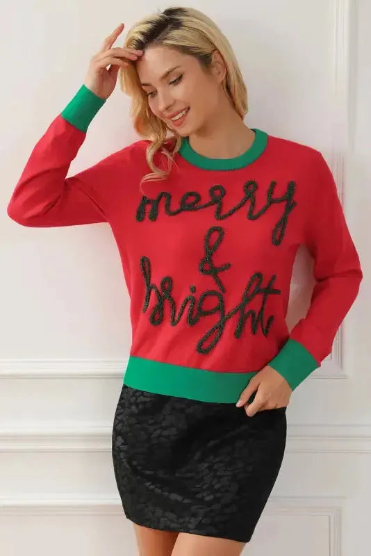 Merry-Every-Thing Glitter Sweatshirt - Fashionfitz
