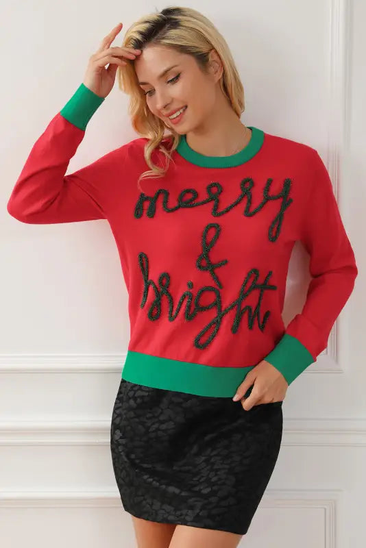 Merry-every-thing glitter sweatshirt - graphic sweatshirts