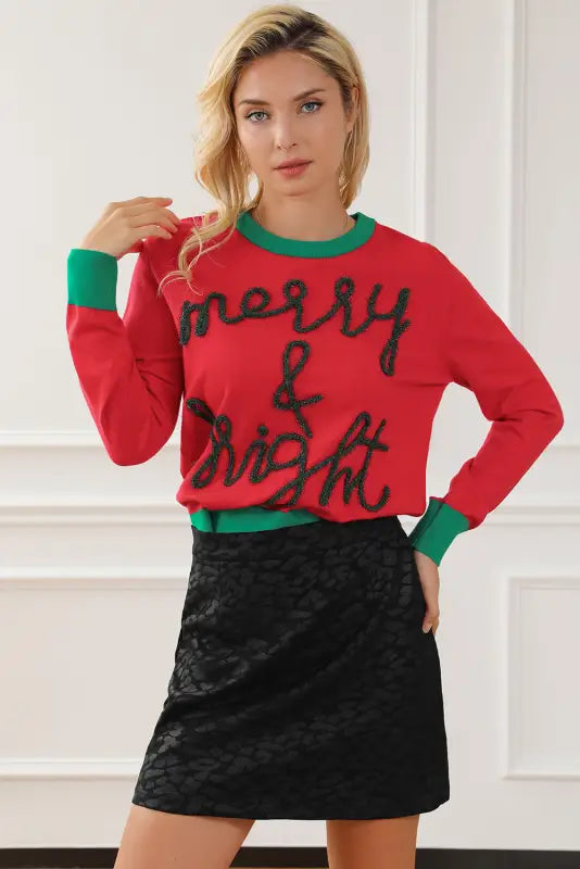 Merry-every-thing glitter sweatshirt - graphic sweatshirts