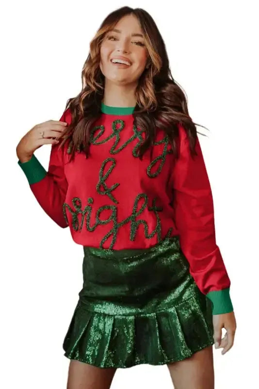 Merry-Every-Thing Glitter Sweatshirt - Fashionfitz