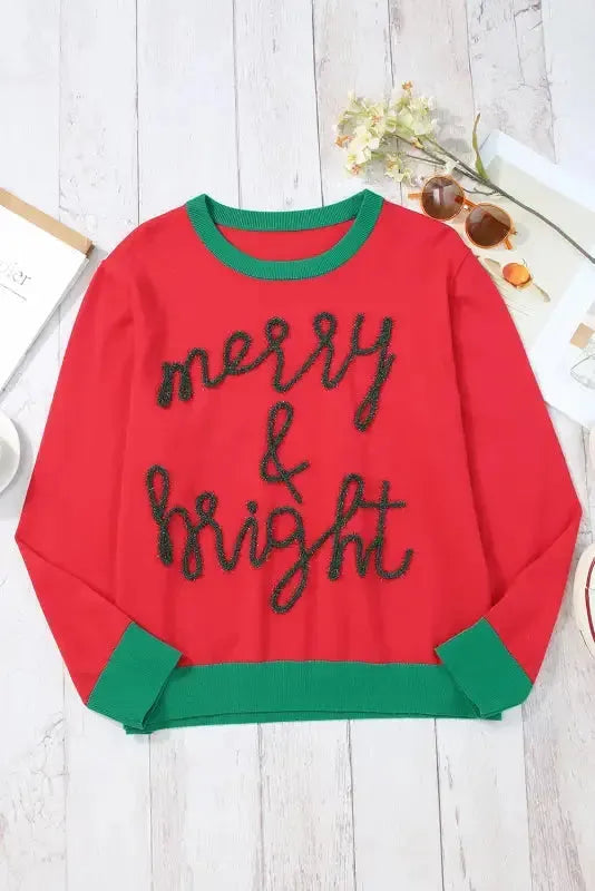 Merry-Every-Thing Glitter Sweatshirt - Fashionfitz