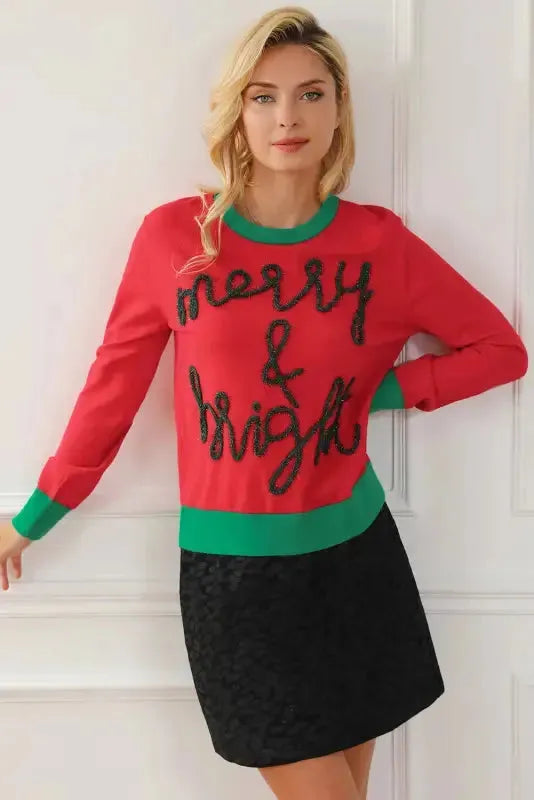 Merry-Every-Thing Glitter Sweatshirt - Fashionfitz