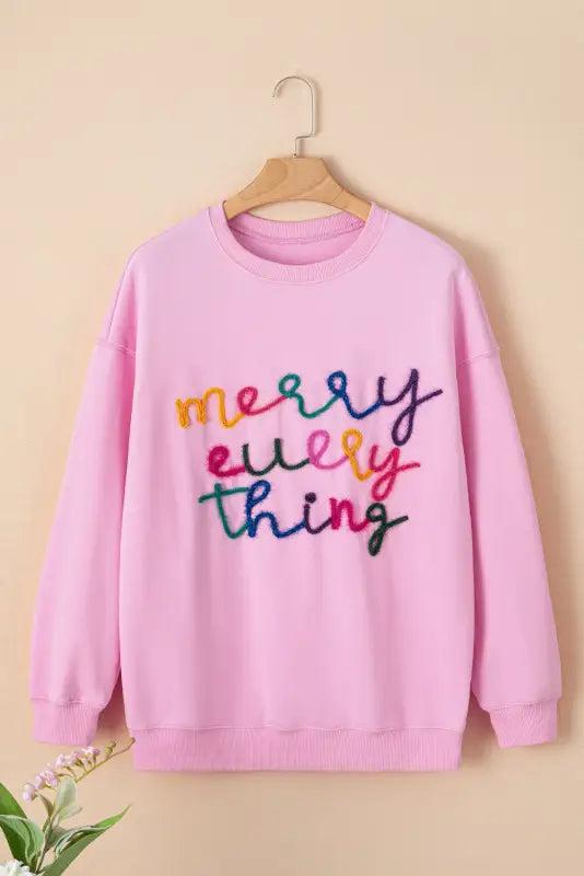 Merry-every-thing glitter sweatshirt - graphic sweatshirts