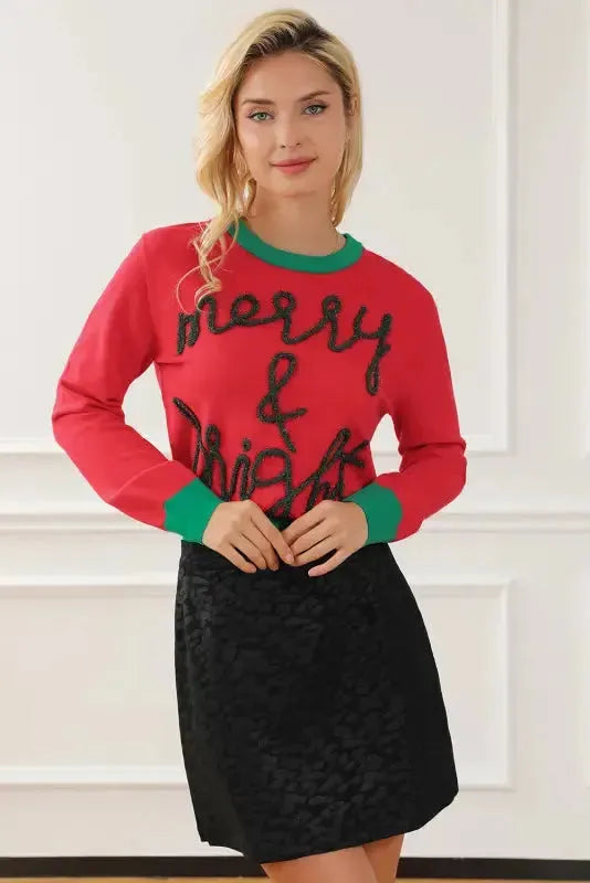 Merry-Every-Thing Glitter Sweatshirt - Fashionfitz
