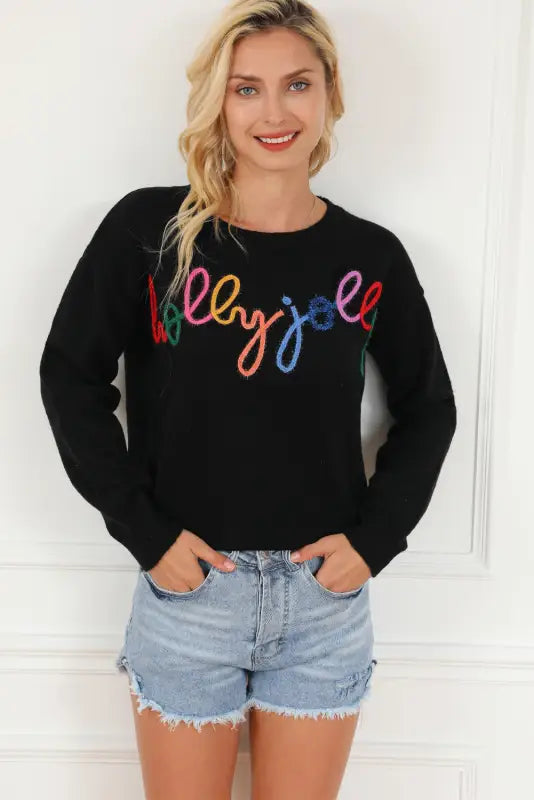 Merry-every-thing glitter sweatshirt - graphic sweatshirts