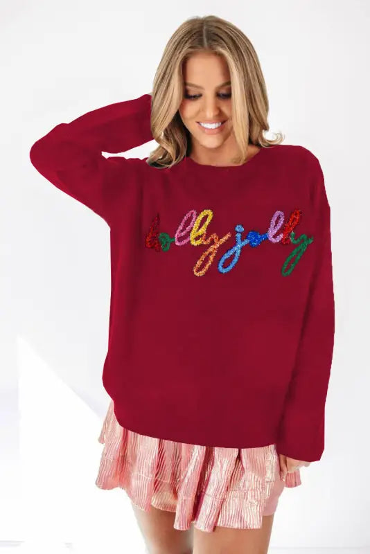 Merry-every-thing glitter sweatshirt - graphic sweatshirts