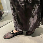 Mesh Ballet Flats - Leather Trimmed - Fashionfitz