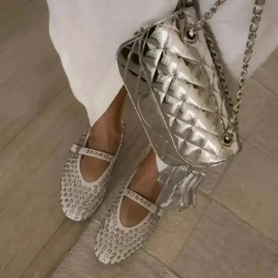 Mesh Ballet Flats - Leather Trimmed - Fashionfitz