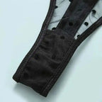 Mesh Polka Dot Ruffle Bustier Bra Set - Fashionfitz