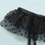 Mesh Polka Dot Ruffle Bustier Bra Set - Fashionfitz