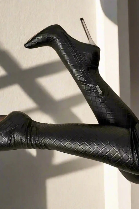 Metal High Heels Over The Knee Boots - Fashionfitz