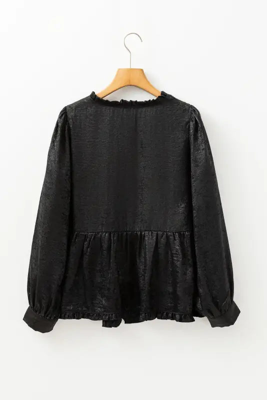 Metallic velvet babydoll blouse | fashionfitz