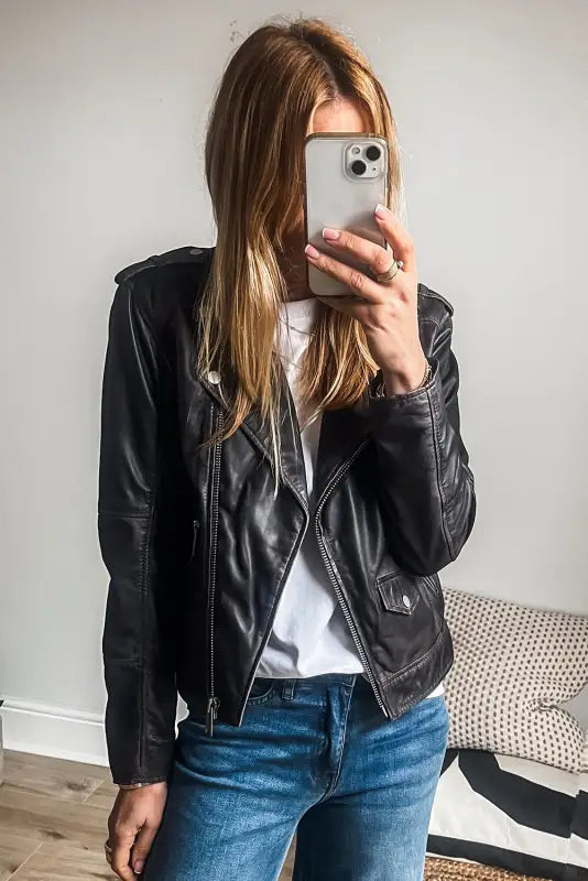 Metro sleek pu jacket | leather jackets for women