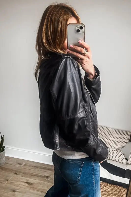 Metro sleek pu jacket | leather jackets for women