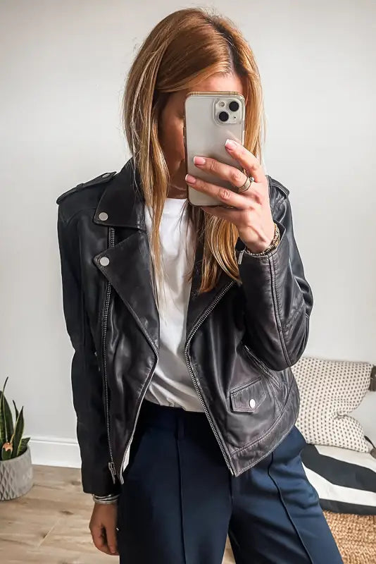 Metro sleek pu jacket | leather jackets for women