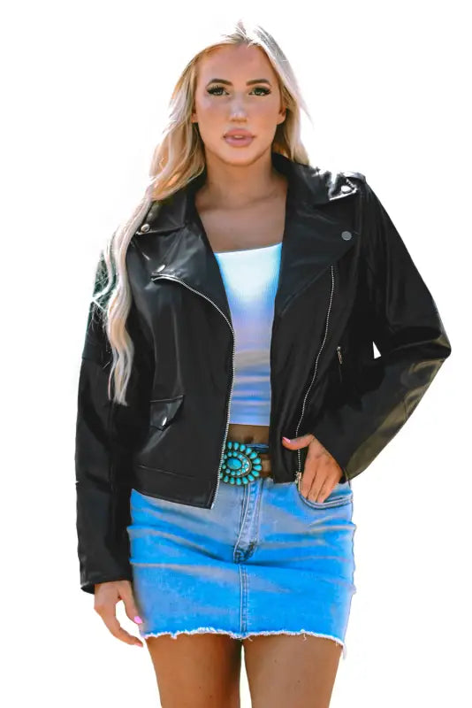 Metro sleek pu jacket | leather jackets for women